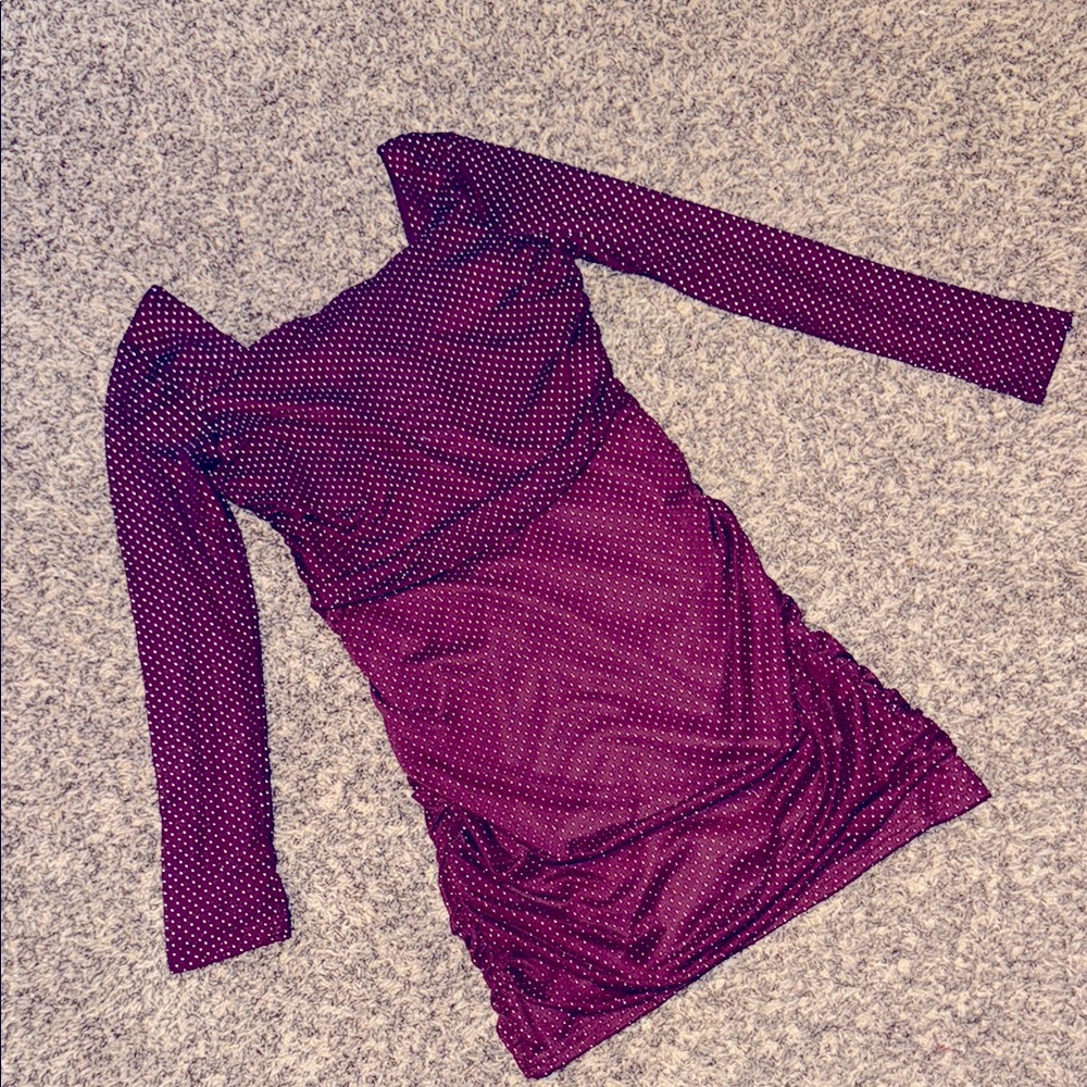 COPY - NWT GIRLS SIZE 8 XTRAORDINARY DRESS. WINE/with silver dots